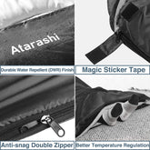 Atarashi Camping Sleeping Bag- 4 Seasons for Adults, Light, Warm, Extra-Large with Compression Sack- Great for Hiking, Backpacking & Outdoor Adventures in Cold Weather